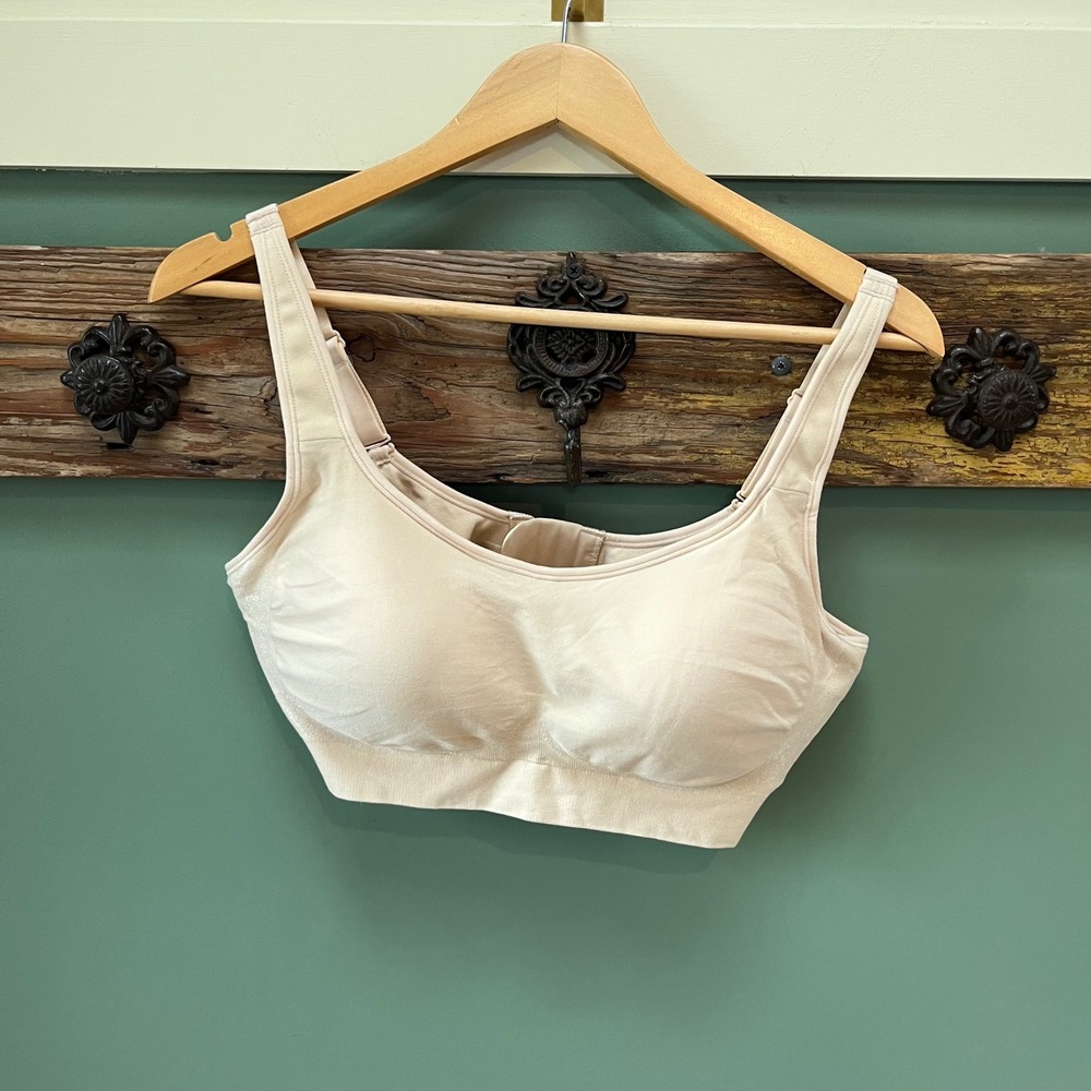 Shapermint Essentials Everyday Comfort Straps Wireless Shaping Bra Beige XL NEW